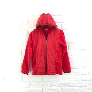 Columbia Full Zip Hoodie Youth Large Girl Boy 14 16 Red Fleece Jacket Outdoors